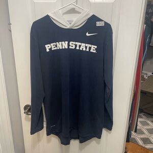 Penn State hoodie T-shirt, pull over blue and white large dry fit Nike